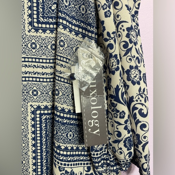 Luxology | Women’s Cold Shoulder White & Blue Dress | NWT | Size: 14 - Picture 7 of 9